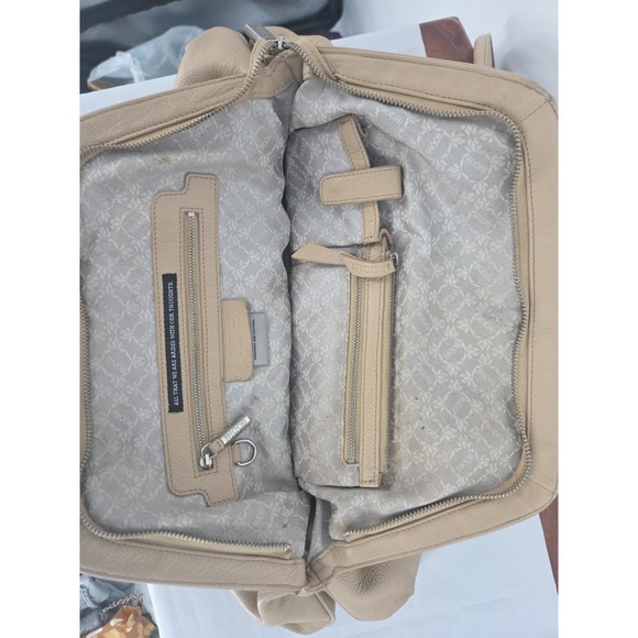 Bodhi Tan Soft Pebbled Leather Handbag Boho Pleats Please Purse Big Bag Nice - Picture 8 of 12